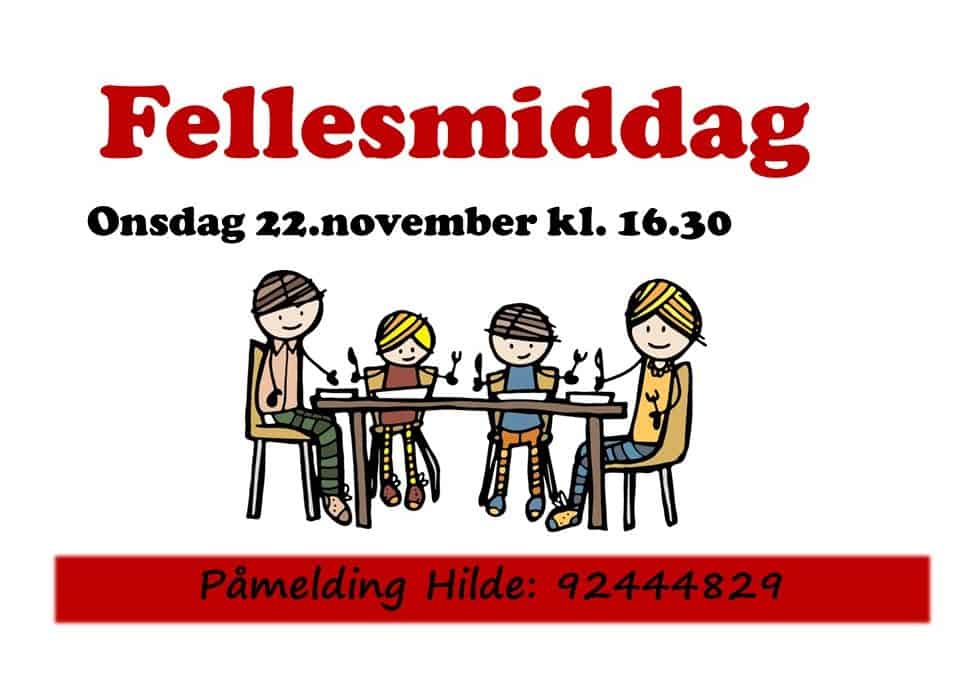 Velkommen til fellesmiddag