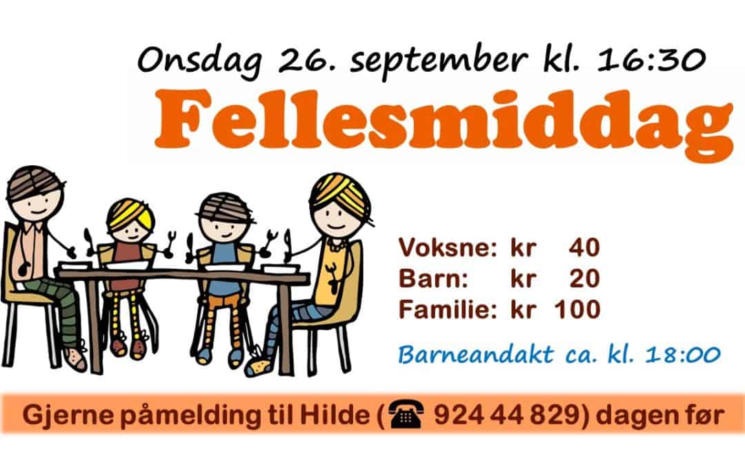 Velkommen til fellesmiddag!